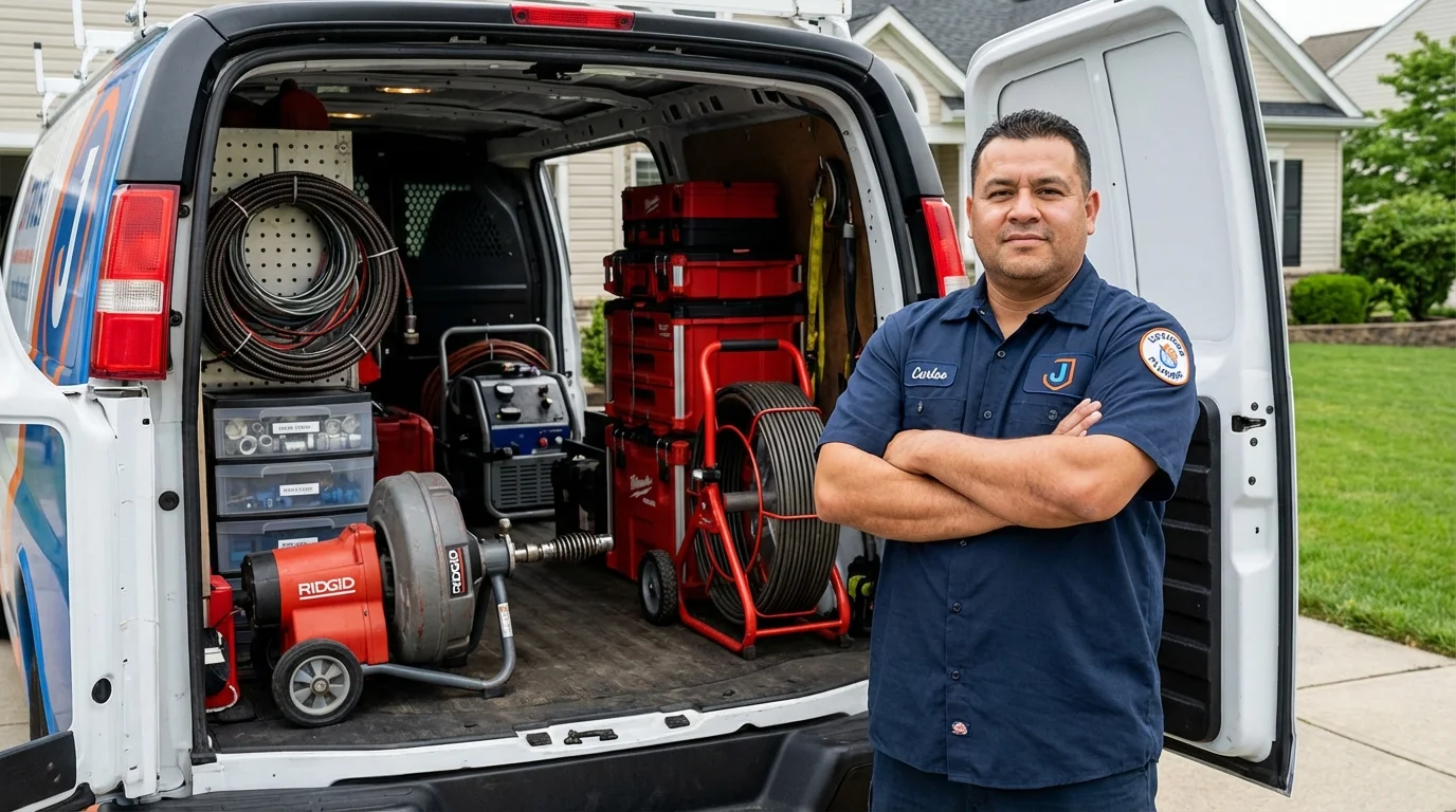 Professional drain cleaning equipment and Johns Plumbing LLC plumber in Penn Valley