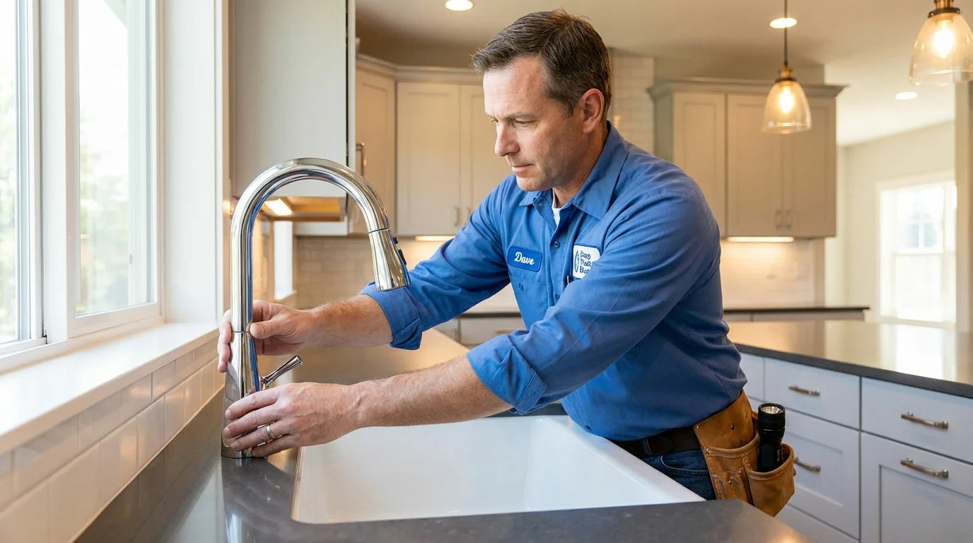 Kitchen faucet installation by Johns Plumbing LLC in Penn Valley